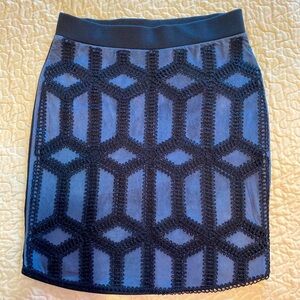 “H&M” Faux Suede and Crochet Skirt